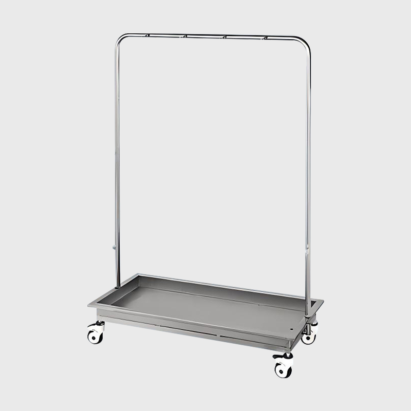 Rack médico móvel de aço inoxidável para esfregões